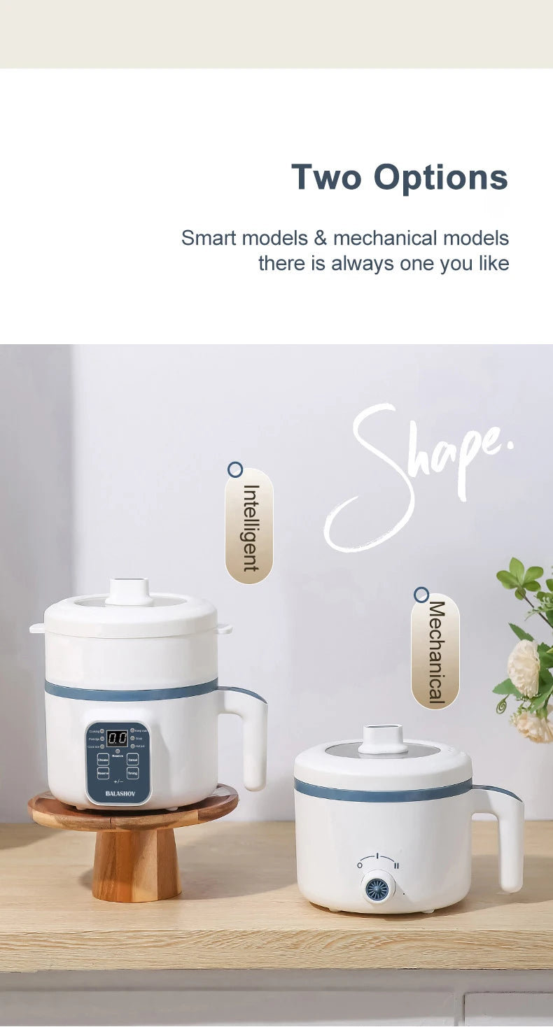 Mini Panela de Arroz Elétrica Inteligente Automática de Camada Simples e Dupla para Cozinhar em Casa para 1-2 Pessoas MultiPanela Panela de Arroz a Vapor