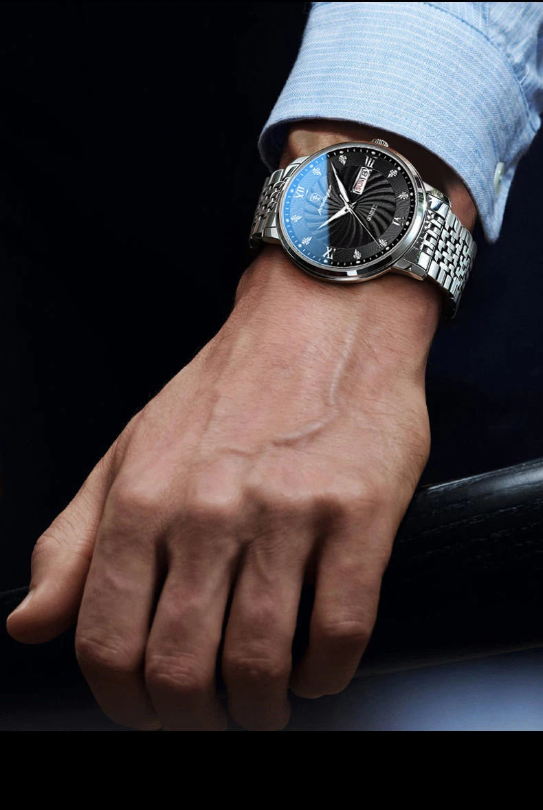 POEDAGAR Marca de Luxo Homem Relógio À Prova D 'Água Luminoso