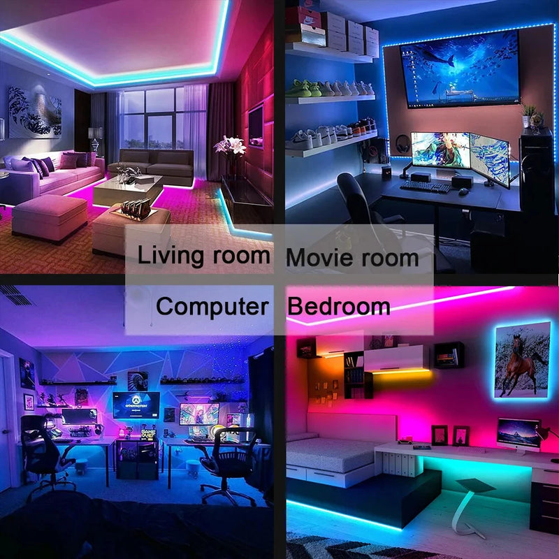 Fita LED RGB Bluetooth USB 5050 SMD Luzes USB 5V Lâmpada LED Flexível Fita Adesiva RGB Diode para TV e Desktop
