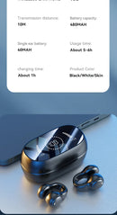 Fones de ouvido sem fio M47 originais Bluetooth, fones de ouvido de carregamento, fones de condução óssea, esportivos com microfone grátis