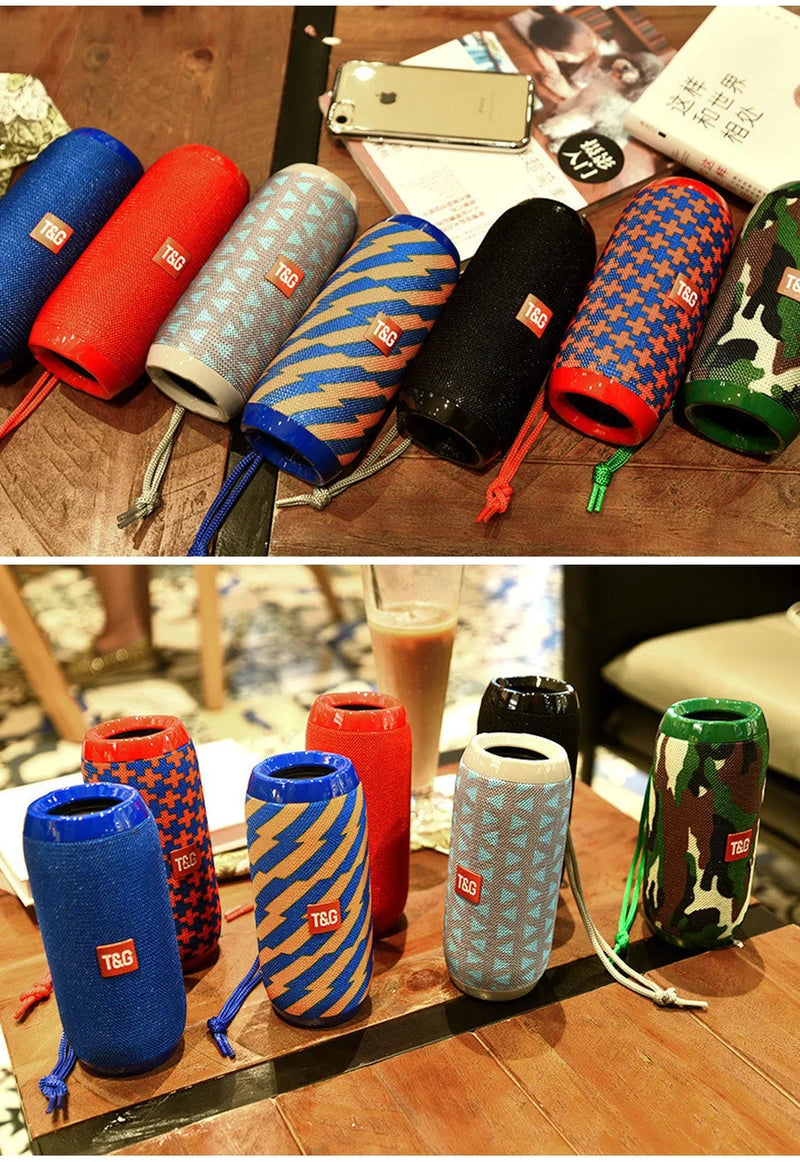 Caixas de Som Bluetooth Portáteis para Exterior, Caixa de Som Sem Fio, À Prova d'Água, Estéreo Surround, Suporta Rádio TF