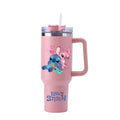 Copa Térmica de Café Lilo & Stitch com Canudo, Copo Térmico de Aço Inoxidável Isolado a Vácuo de 40oz para Bebidas Geladas, Copo de Viagem para Uso Externo