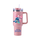 Copa Térmica de Café Lilo & Stitch com Canudo, Copo Térmico de Aço Inoxidável Isolado a Vácuo de 40oz para Bebidas Geladas, Copo de Viagem para Uso Externo