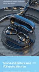 Fones de ouvido sem fio M47 originais Bluetooth, fones de ouvido de carregamento, fones de condução óssea, esportivos com microfone grátis