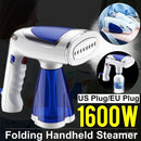 Ferro de Passar Roupas a Vapor Dobrável 1600W para Viagem, Vaporizador Portátil de Roupas com Múltiplo Uso 110V-240V, 3 Níveis de Vapor Rápido