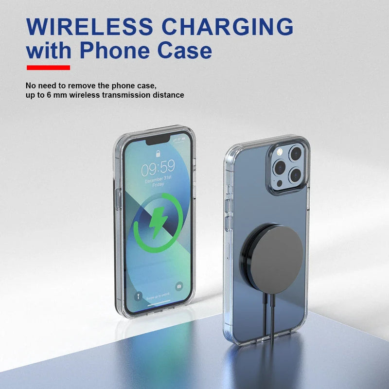 Carregador Sem Fio Magnético, Base de Carregamento Rápido para iPhone 16 15 14 13 12 Pro Max Airpods, Estação de Dock para Carregadores USB PD A