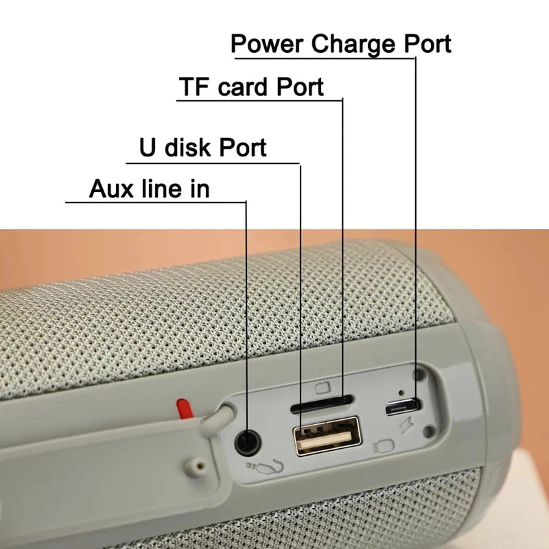 Wireless Caixa De Som Bluetooth Speaker Portable Sound Box Music Radio FM Subwoofer Bass Woofer PC TV Computer Waterproof Column