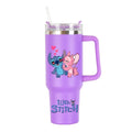 Copa Térmica de Café Lilo & Stitch com Canudo, Copo Térmico de Aço Inoxidável Isolado a Vácuo de 40oz para Bebidas Geladas, Copo de Viagem para Uso Externo