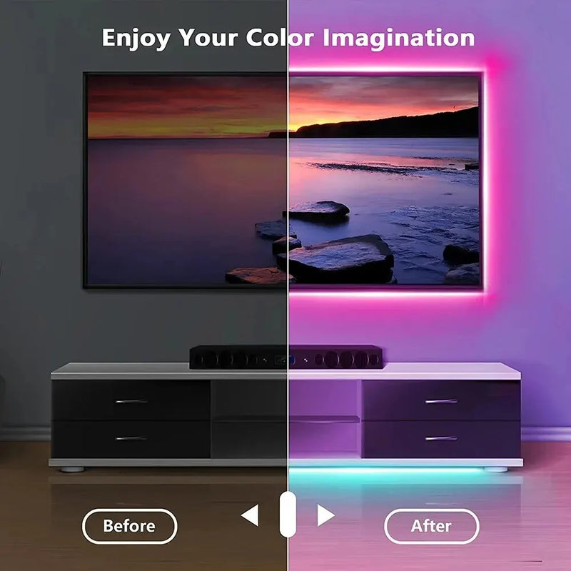 Fita LED RGB Bluetooth USB 5050 SMD Luzes USB 5V Lâmpada LED Flexível Fita Adesiva RGB Diode para TV e Desktop