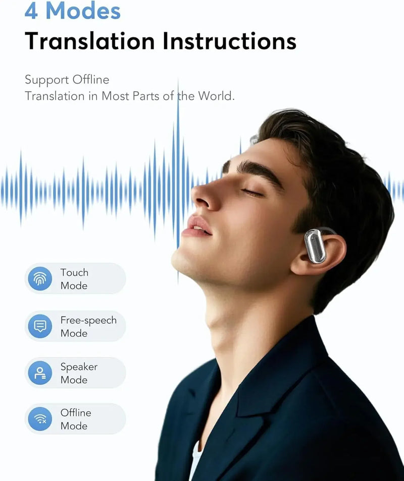 Fones de Ouvido UYUXIO Tradutor em Tempo Real com IA para Tradução de Idiomas 144