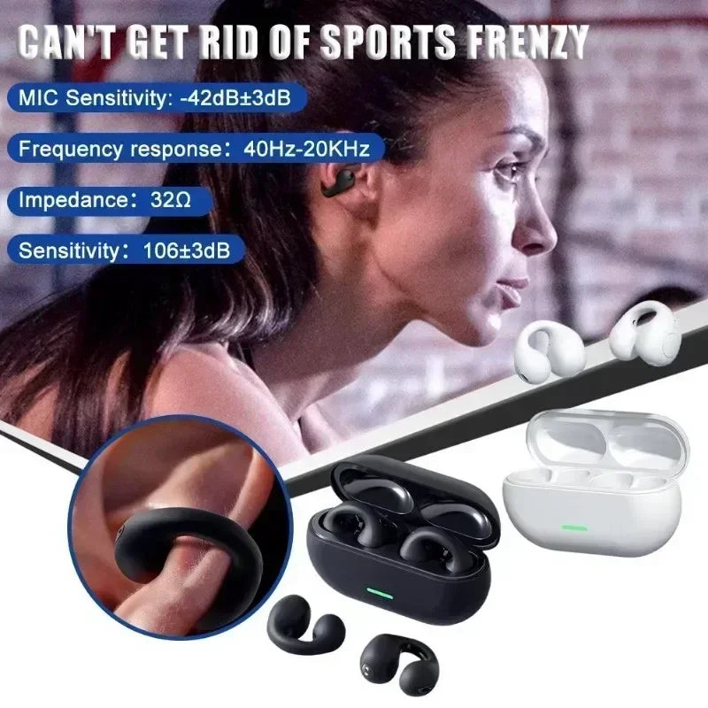 Novo Original Fones de Ouvido Sem Fio T75 com Condução Óssea Bluetooth 5.3 Fones de Ouvido Esportivos Qualidade de Som HiFi À Prova D'Água Headset TWS