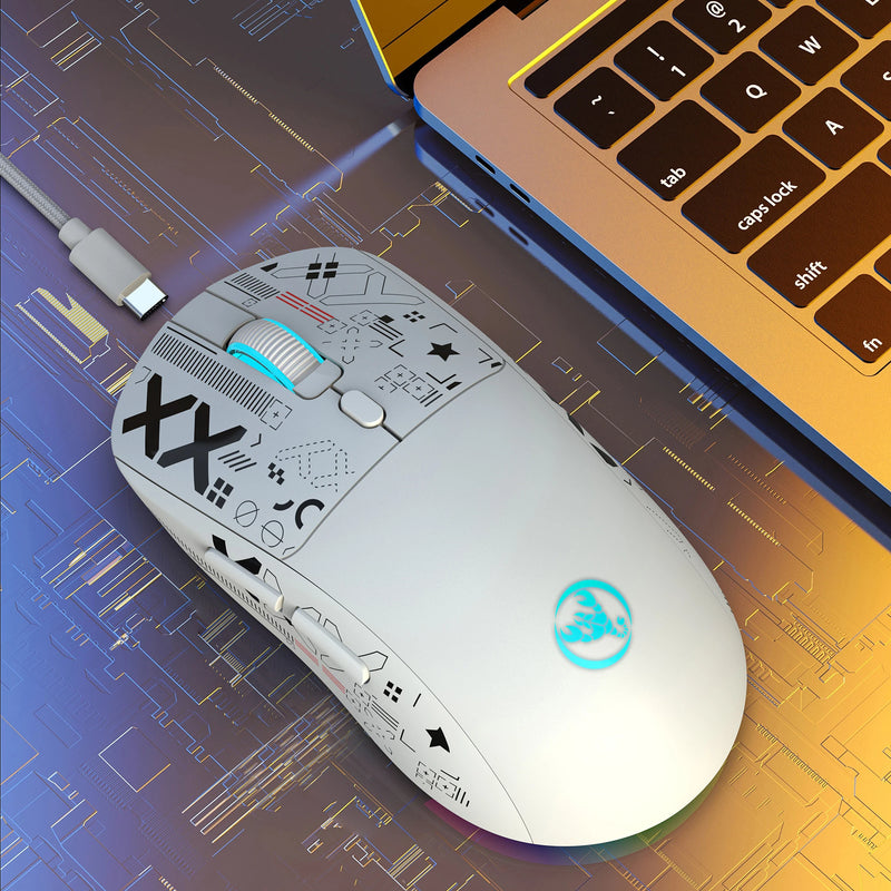 Mouse gamer sem fio HXSJ T90 2.4G com 3 modos, botões silenciosos e ergonômicos, RGB colorido com iluminação de fundo e bateria recarregável de 650mAh para laptop.