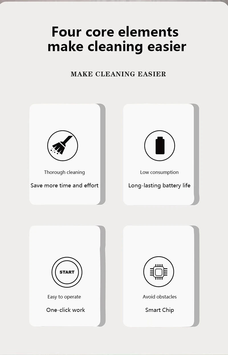 Aspirador Robô Inteligente Xiaomi 3 em 1 com Navegação Automática, Desvio de Obstáculos, Recarregável via USB para Limpeza Doméstica