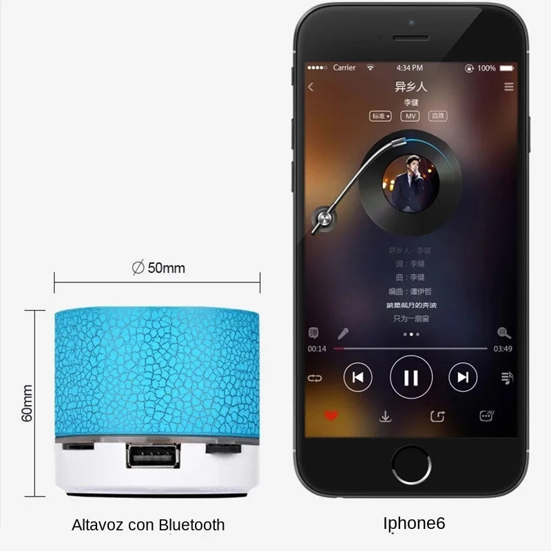 Caixa de Som Bluetooth Mini Universal Sem Fio Alto-falante LED Colorido Cartão TF USB Subwoofer Portátil Coluna de Som MP3 para Telefones