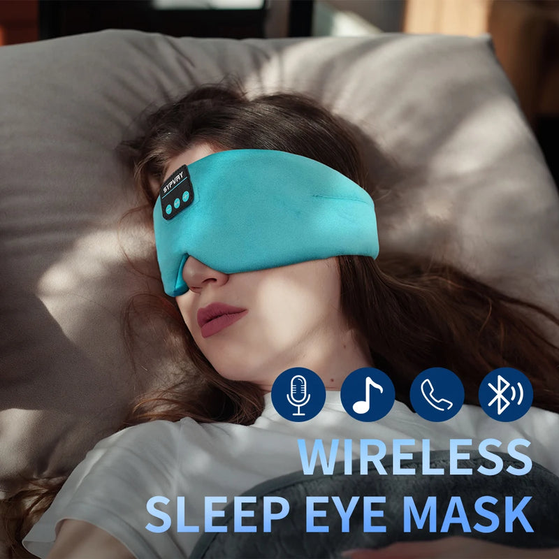 Máscara de Sono Macia com Fones de Ouvido Bluetooth Sem Fio, Fones de Ouvido para Dormir, Máscara de Olhos de Música Ajustável de Seda para Meditação e Sono