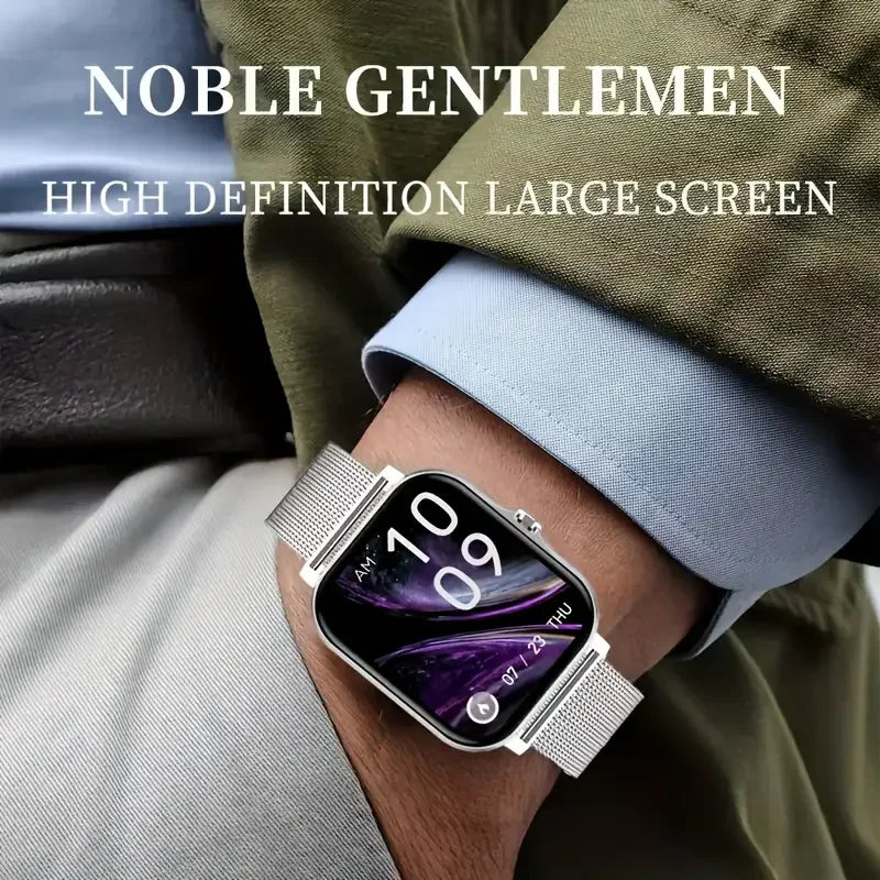 KESHUYOU 2025 Relógio Inteligente Tela HD de 2,01 Polegadas Atender Fazer Chamadas Pré-visualização de Mensagens Modos de Esporte Mostrador DIY Previsão do Tempo Para Homens e Mulheres