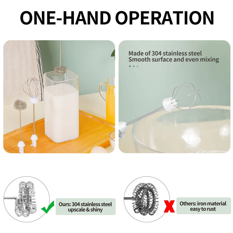 Mini Batedor de Leite para Café Misturador Portátil Batedor de Ovos Elétrico Espumador de Leite para Matcha Cappuccino Batedor de Creme Espumoso