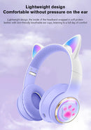 Fones de Ouvido Sem Fio RGB com Orelhas de Gato para PC, Bonito Fone de Ouvido Bluetooth em Forma de Cápsula Espacial 3D, Fone de Ouvido Gamer Dobrável para Presentes de Crianças e Meninas