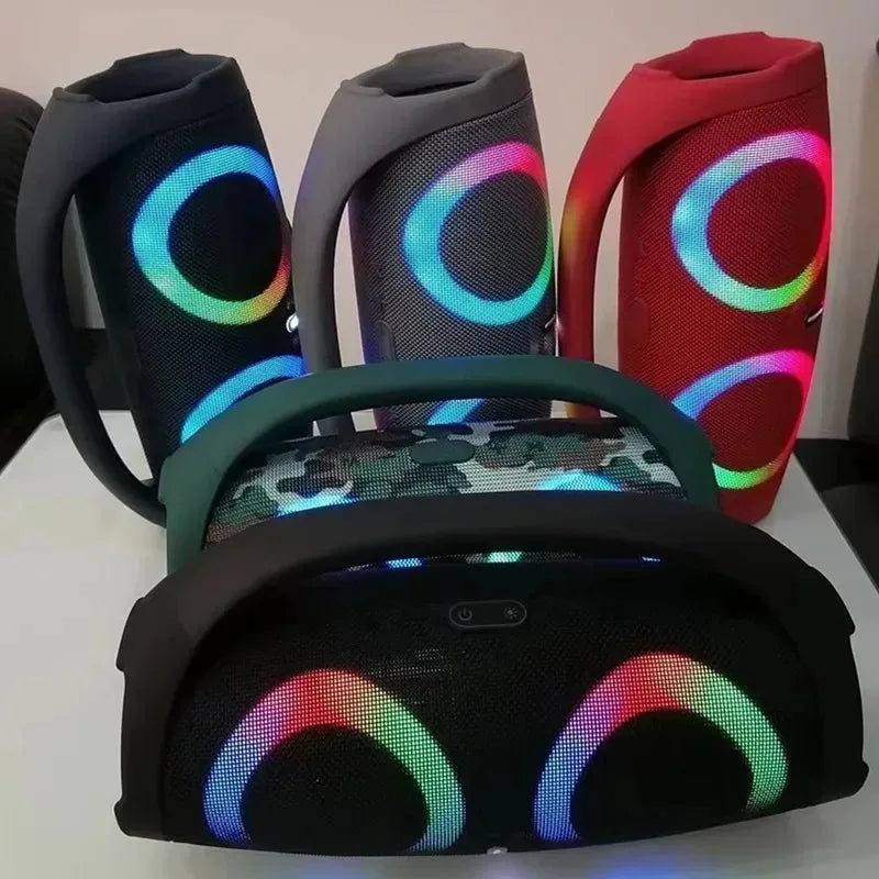 Caixa de som bluetooth BOMBOX 100W de alta potência com luzes RGB coloridas, à prova d'água
