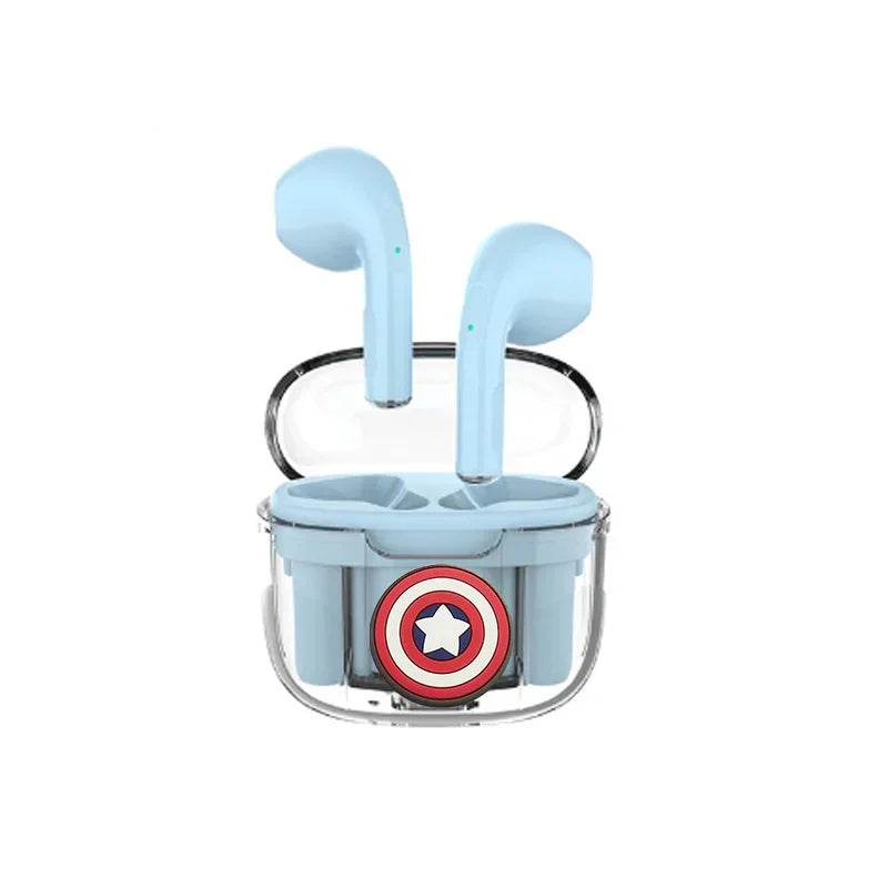 Novos Fones de Ouvido Disney Stitzer 2024 para Esportes, Jogos, Chamada, Audição, Estéreo Transparente com Caixa de Carregamento TWS Sem Fio Bluetooth