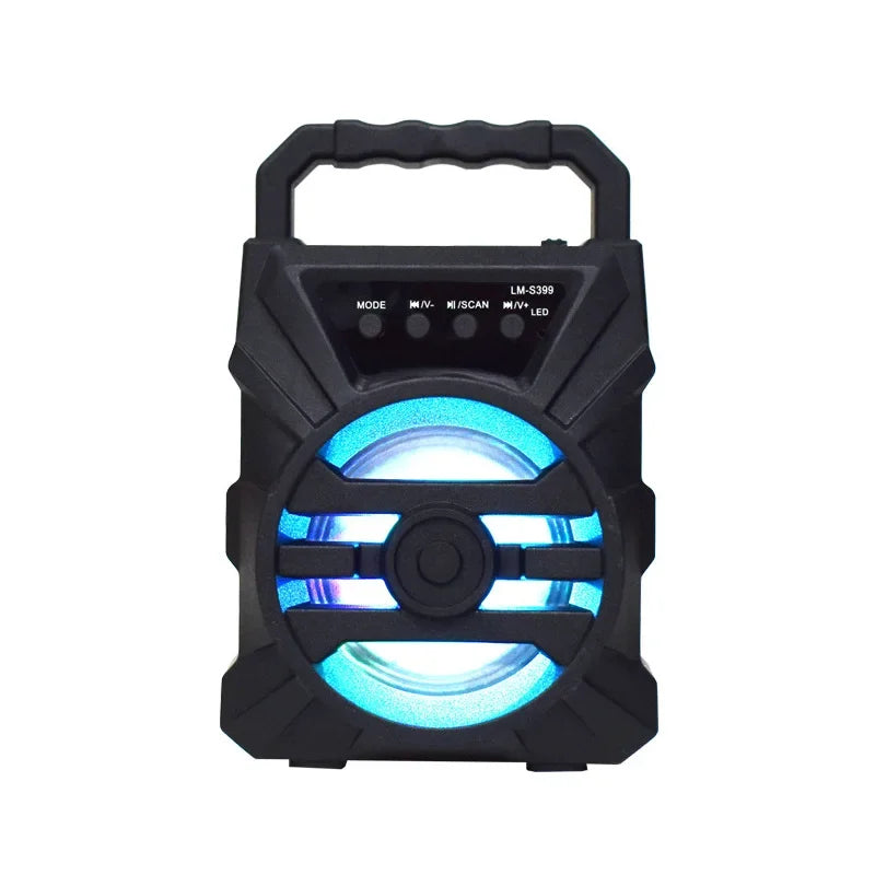 Caixa de som Bluetooth 500mAh, alto-falantes Bluetooth de alta potência com TF Udisk, karaokê portátil, subwoofers de som para dançar.