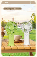 Ventilador Mini Portátil USB para Uso Externo, Ventilador de Mão com Suporte para Telefone de Mesa, 3 Ajustes de Ventos, Longa Vida Útil, Ventilador Mini Multifuncional