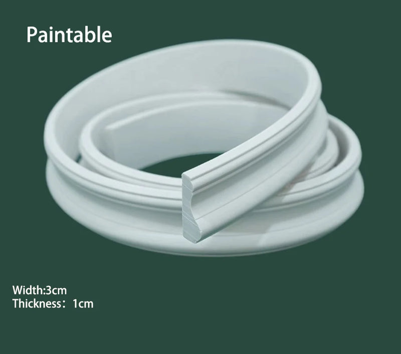 Moldura para Pintar | Design Autoadesivo de Descascar e Colar | Decoração de Casa na Moldura do Espelho do Gabinete, Borda de Parede, Decoração DIY, 1m