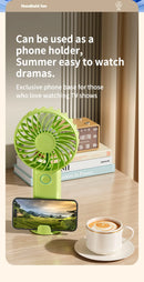 Ventilador Mini Portátil USB para Uso Externo, Ventilador de Mão com Suporte para Telefone de Mesa, 3 Ajustes de Ventos, Longa Vida Útil, Ventilador Mini Multifuncional