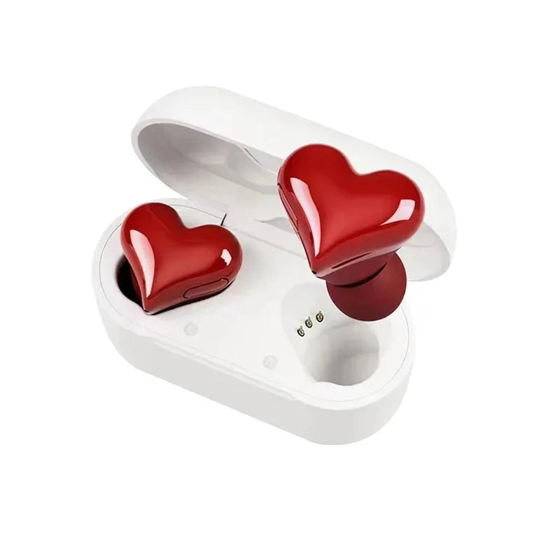 Novo Fone de Ouvido Sem Fio Bluetooth Original em Formato de Coração Fones de Ouvido Femininos Fones de Ouvido de Alta Qualidade Auriculares em Forma de Coração Presente para Meninas