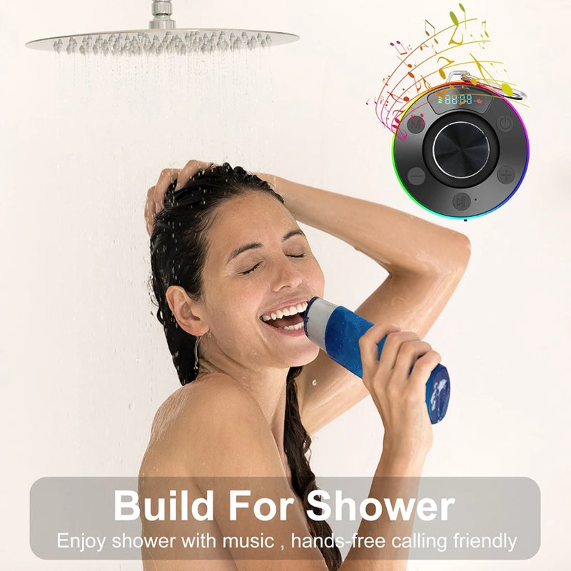 Caixa de Som  Subwoofer IPX7 À Prova D'Água Sem Fio com Ventosa para Banheiro