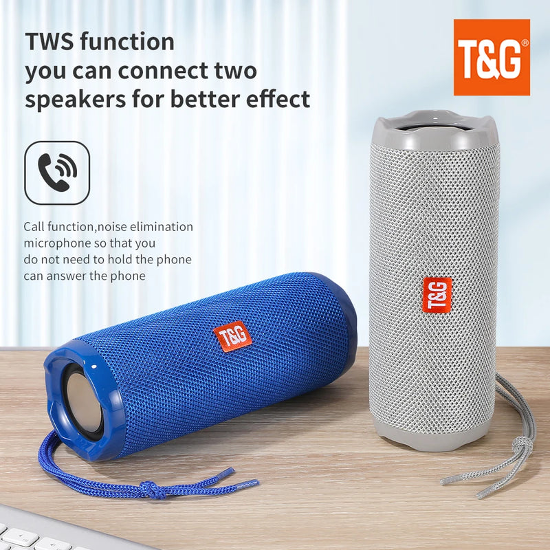 Caixa de Som Bluetooth TG191 Outdoor Portátil TWS True Wireless, À Prova d'Água, Subwoofer Potente, Som Estéreo Surround para FM