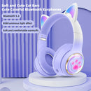 Fones de Ouvido Sem Fio RGB com Orelhas de Gato para PC, Bonito Fone de Ouvido Bluetooth em Forma de Cápsula Espacial 3D, Fone de Ouvido Gamer Dobrável para Presentes de Crianças e Meninas