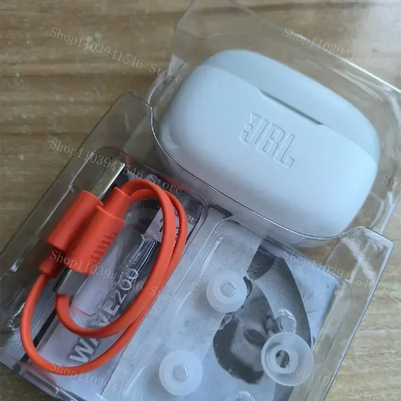 JBL WAVE 200TWS Fones de Ouvido Verdadeiramente Sem Fio JBL W200 tws Fones de Ouvido Bluetooth 5.0 Fones de Ouvido Esportivos com Microfone Versão HK