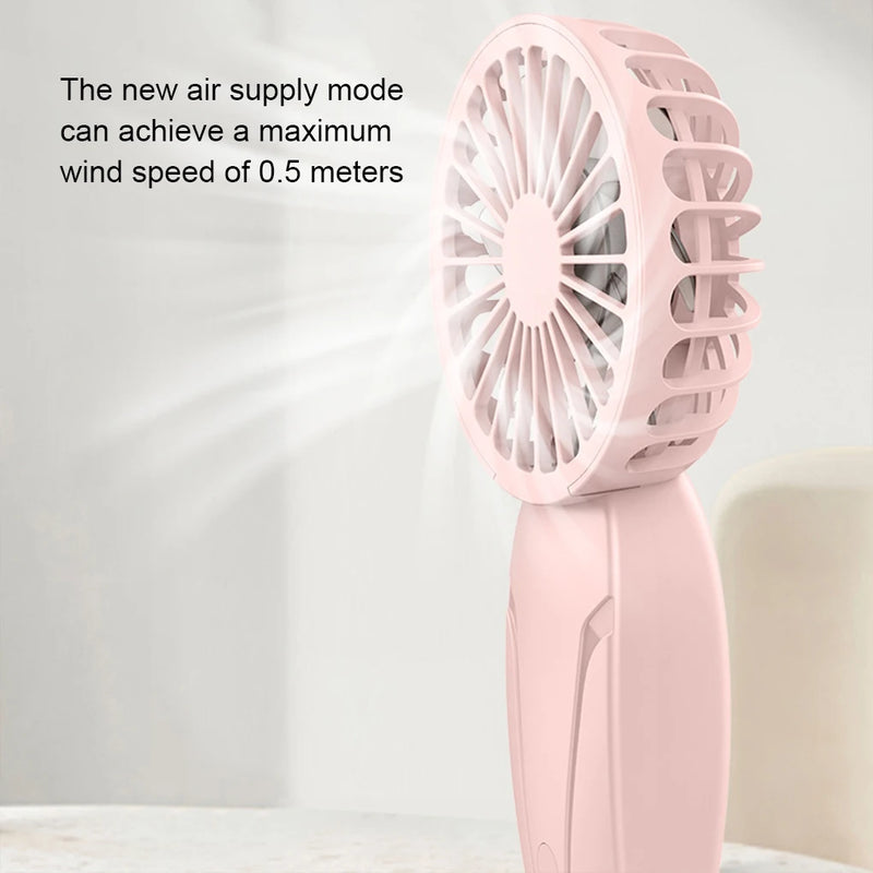 Ventilador portátil de mão pequeno, leve em ABS, com aparência fofa, ventilador mini USB recarregável para resfriamento em movimento, ventilador mini portátil para o bolso.