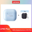 Fones de Ouvido Lenovo LP40 II Originais LP40 Plus TWS Bluetooth 5.3 Sem Fio Fones de Ouvido Esportivos com Redução de Ruído e Controle por Toque