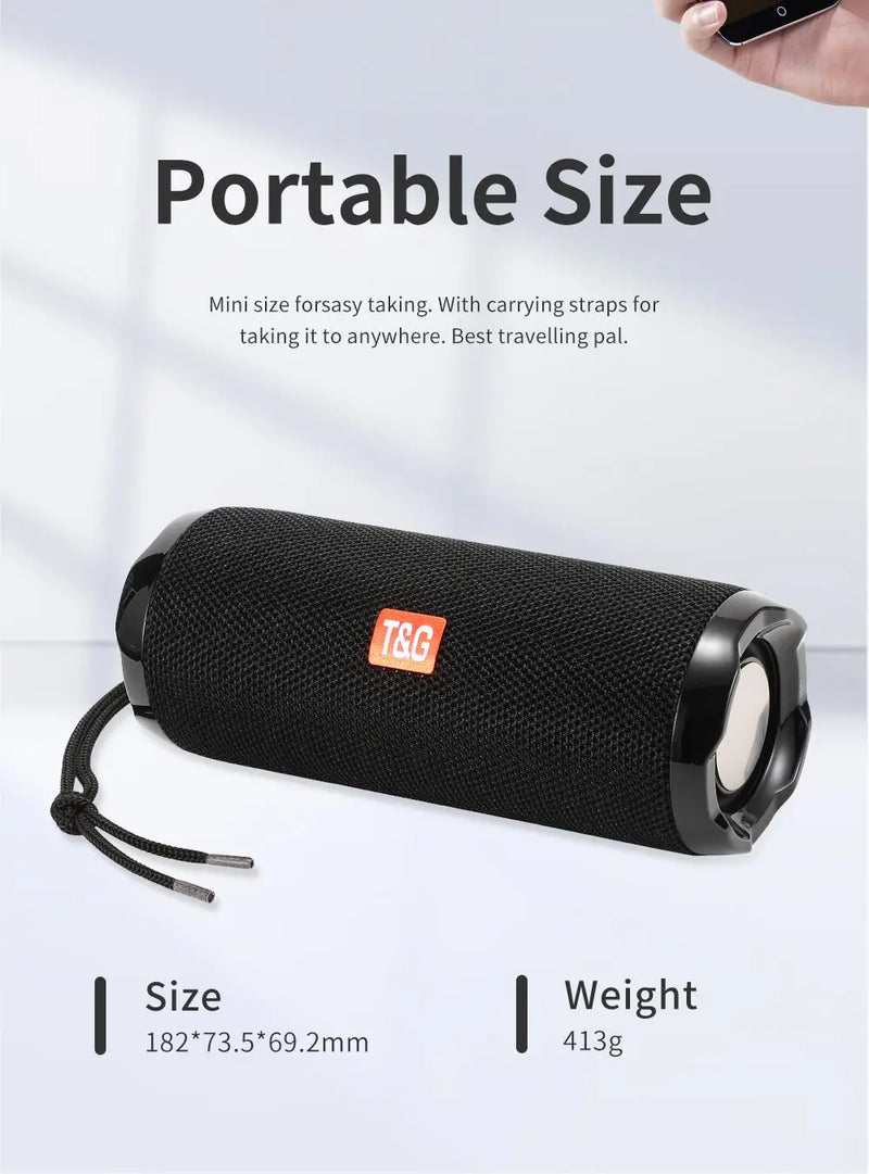 Caixa de Som Bluetooth TG191 Outdoor Portátil TWS True Wireless, À Prova d'Água, Subwoofer Potente, Som Estéreo Surround para FM