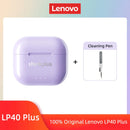 Fones de Ouvido Lenovo LP40 II Originais LP40 Plus TWS Bluetooth 5.3 Sem Fio Fones de Ouvido Esportivos com Redução de Ruído e Controle por Toque