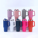 Copo de Aço Inoxidável com Estampa de Leopardo 40oz com Canudo 1Pc Copo de Carro Portátil de Grande Capacidade