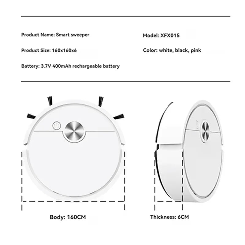 Robô de Limpeza Inteligente Xiaomi Mini Mop Doméstico com Aspiração e Varrição Integradas, Limpador Automático de Pó