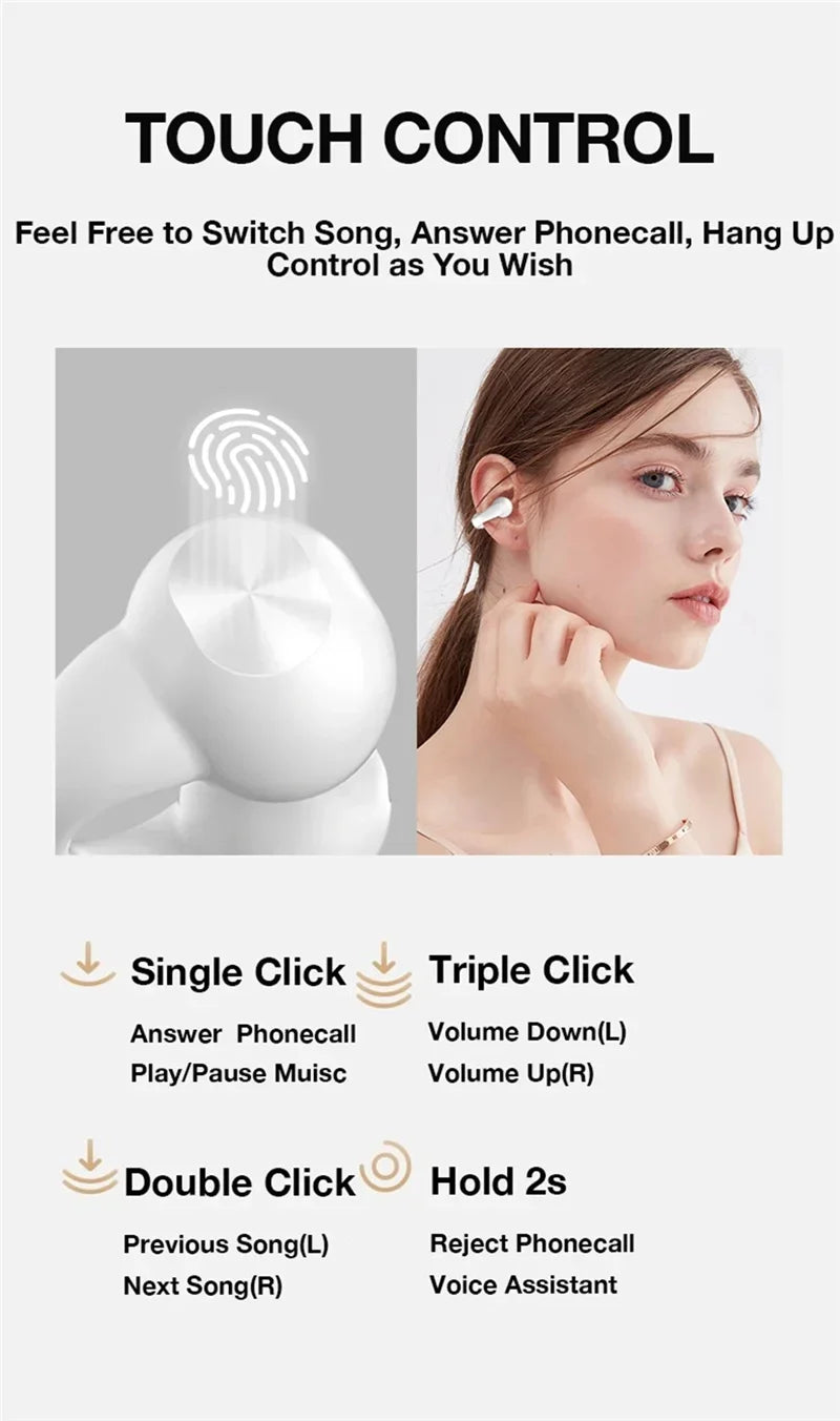 Brinco Fones de ouvido sem fio Bluetooth 5.3