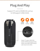 Caixas de Som Bluetooth Portáteis para Exterior, Caixa de Som Sem Fio, À Prova d'Água, Estéreo Surround, Suporta Rádio TF