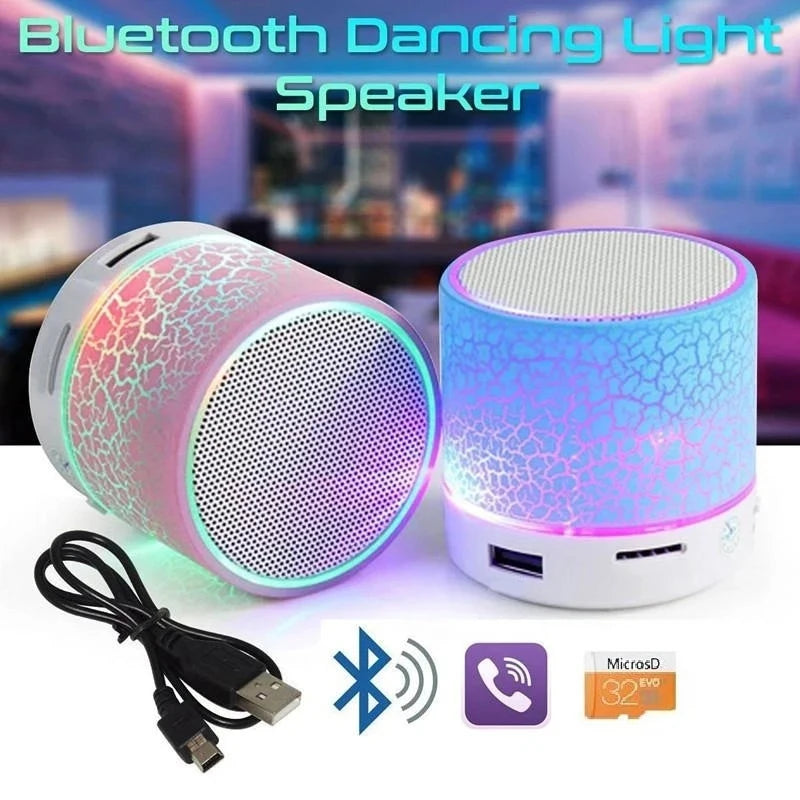 Caixa de Som Bluetooth Mini Universal Sem Fio Alto-falante LED Colorido Cartão TF USB Subwoofer Portátil Coluna de Som MP3 para Telefones