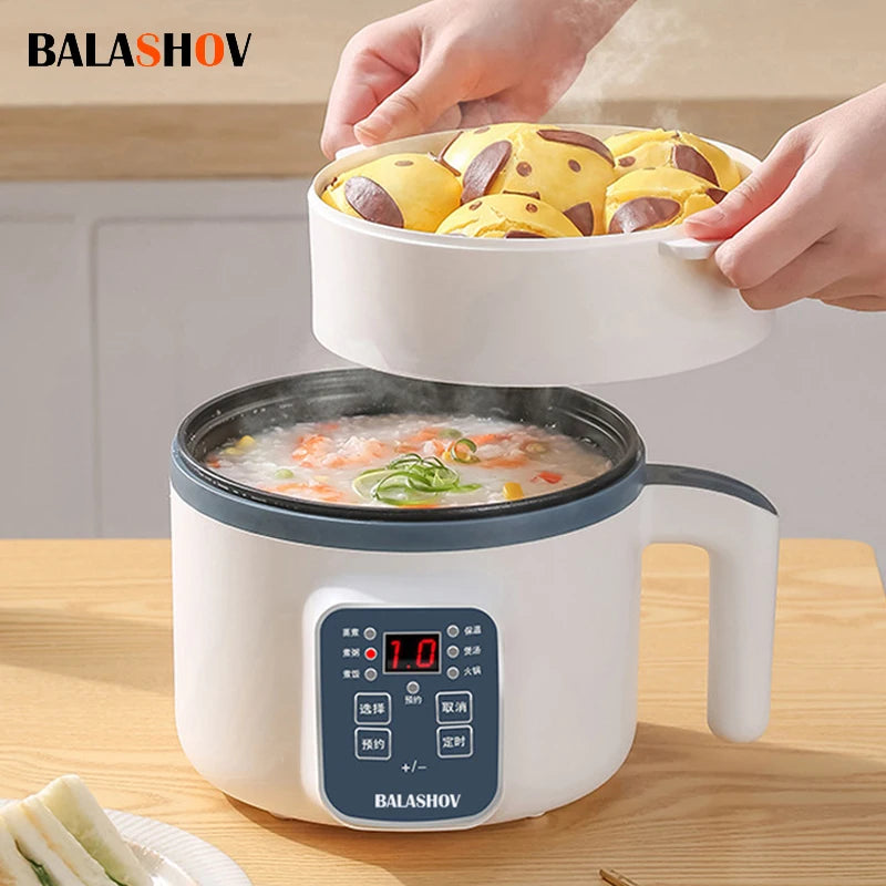 Mini Panela de Arroz Elétrica Inteligente Automática de Camada Simples e Dupla para Cozinhar em Casa para 1-2 Pessoas MultiPanela Panela de Arroz a Vapor