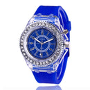 UTHAI L34 Novo Relógio Feminino Brilho com Strass LED Harajuku Moda Coreana Tendência Relógio de Pulso Quartz para Casais de Estudantes Masculinos e Femininos