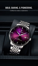 Relógio Masculino Esportivo de Luxo POEDAGAR à Prova D'Água Luminosa de Aço Inoxidável com Data para Homens, Relógio de Quartzo para Negócios