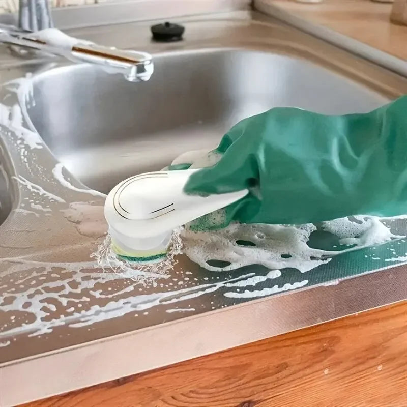 Escova Elétrica Multifuncional 5 em 1 para Limpeza de Banheiro e Ferramentas de Limpeza de Cozinha