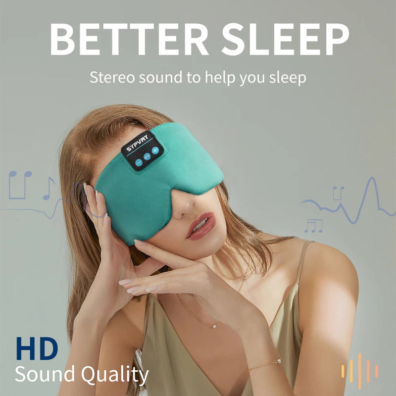 Máscara de Sono Macia com Fones de Ouvido Bluetooth Sem Fio, Fones de Ouvido para Dormir, Máscara de Olhos de Música Ajustável de Seda para Meditação e Sono