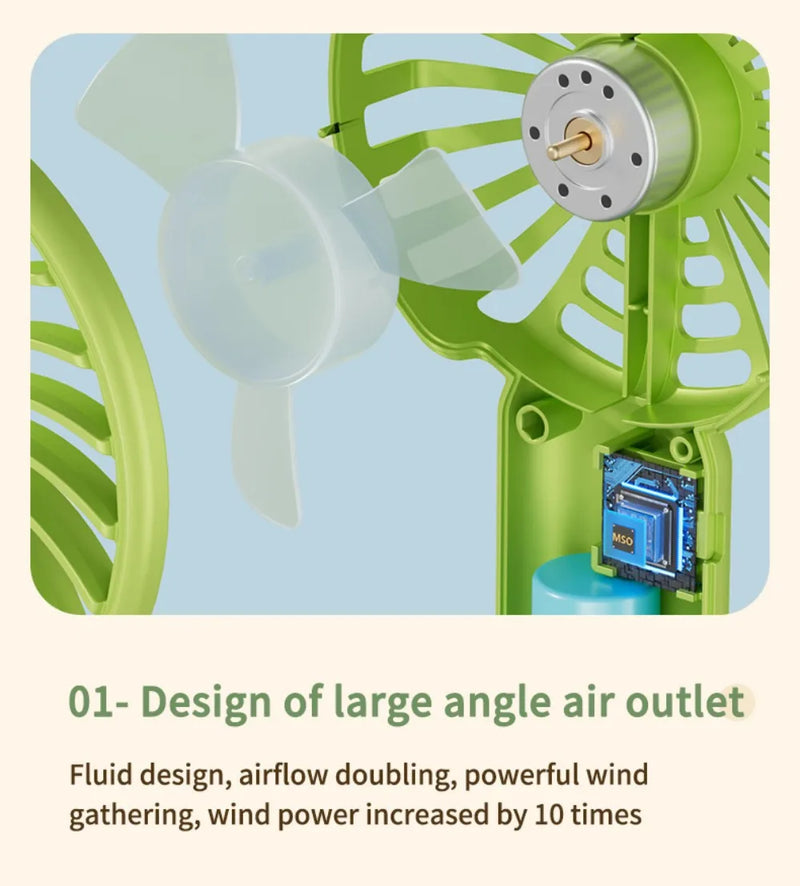 Ventilador Mini Portátil USB para Uso Externo, Ventilador de Mão com Suporte para Telefone de Mesa, 3 Ajustes de Ventos, Longa Vida Útil, Ventilador Mini Multifuncional