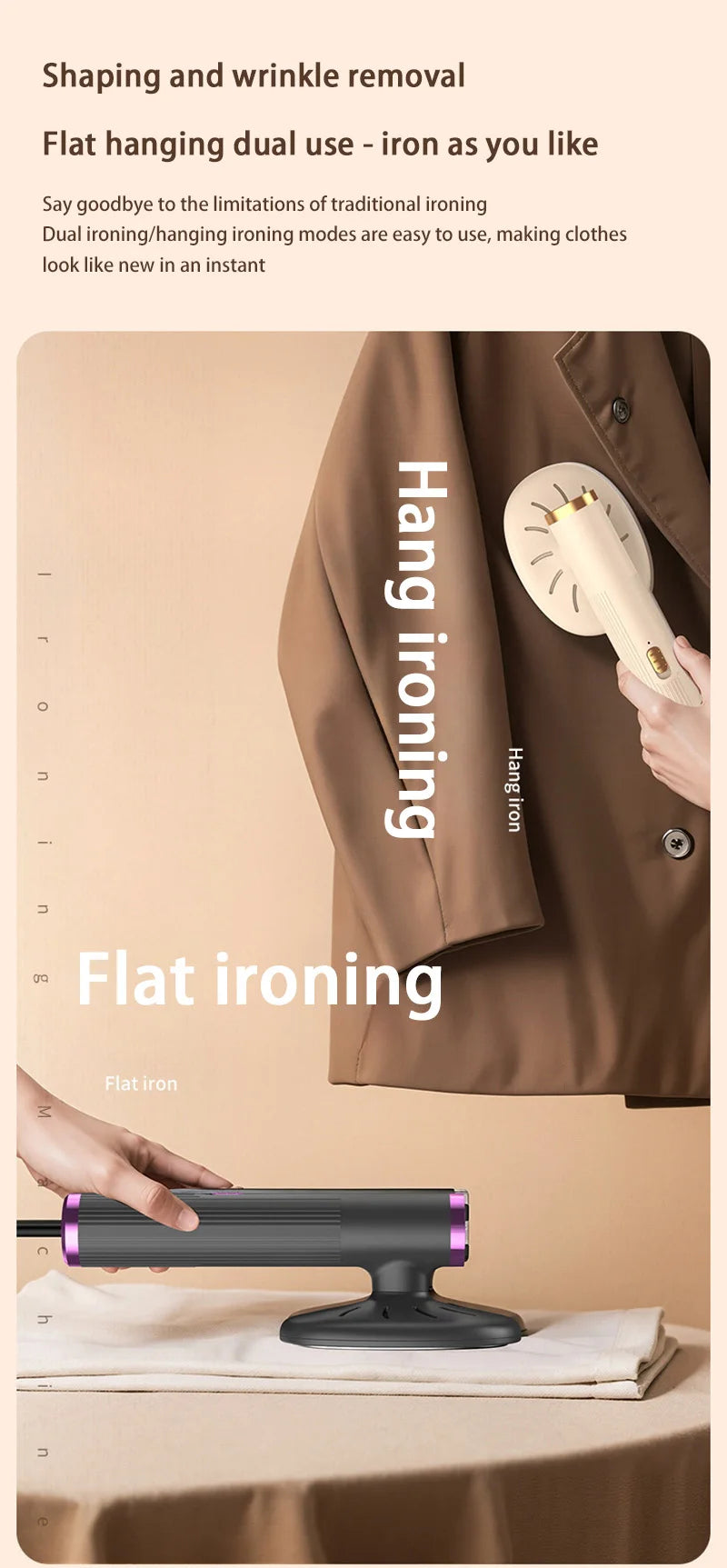 Máquina de Passar Roupas Portátil e Suspensa Usb Ferro Elétrico Conveniente para Casa e Viagem Mini Máquina de Passar Roupas Ferramenta para Remoção de Rugas