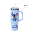 Copa Térmica de Café Lilo & Stitch com Canudo, Copo Térmico de Aço Inoxidável Isolado a Vácuo de 40oz para Bebidas Geladas, Copo de Viagem para Uso Externo